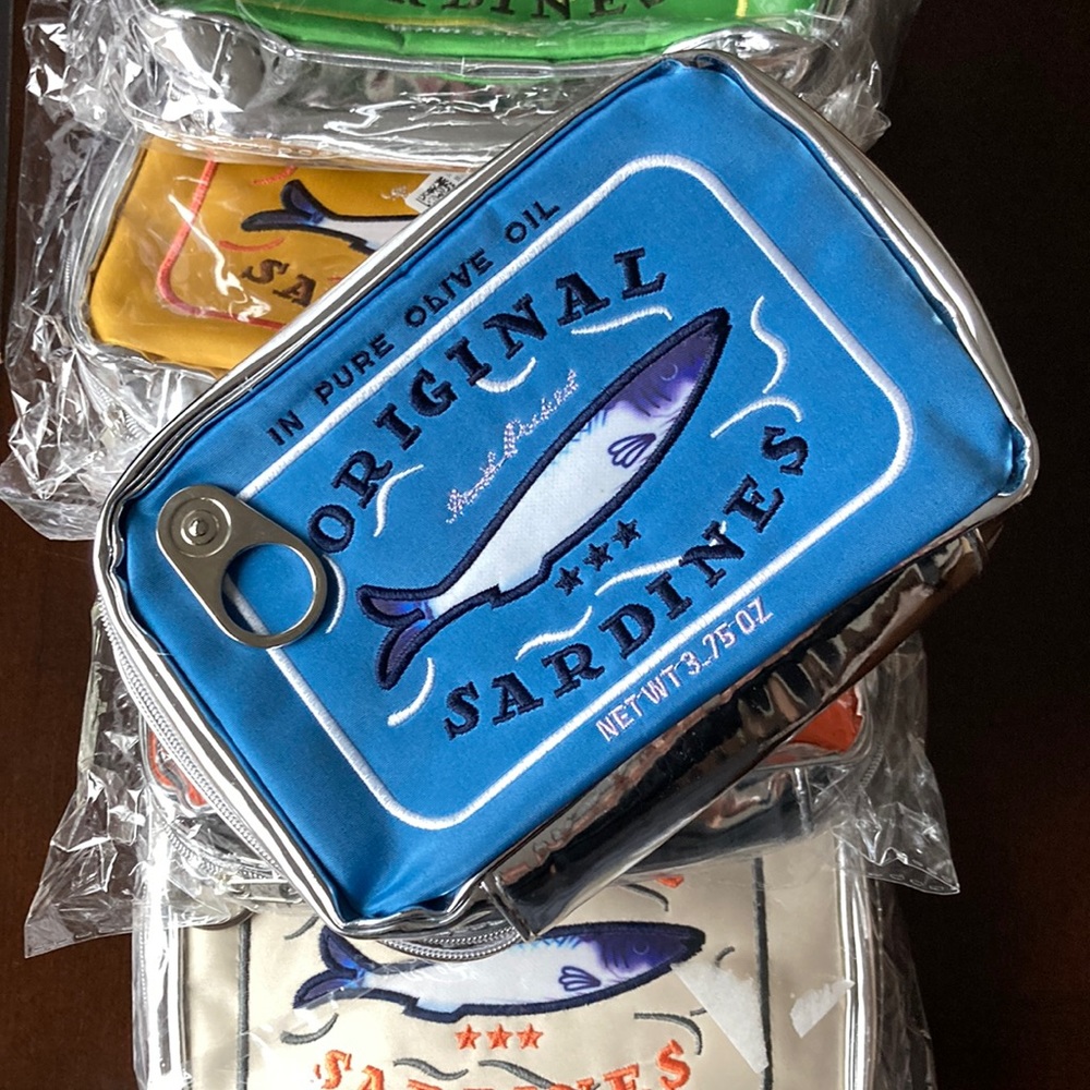 Sardine Can Themed Cosmetic Bag - ORANGE left only